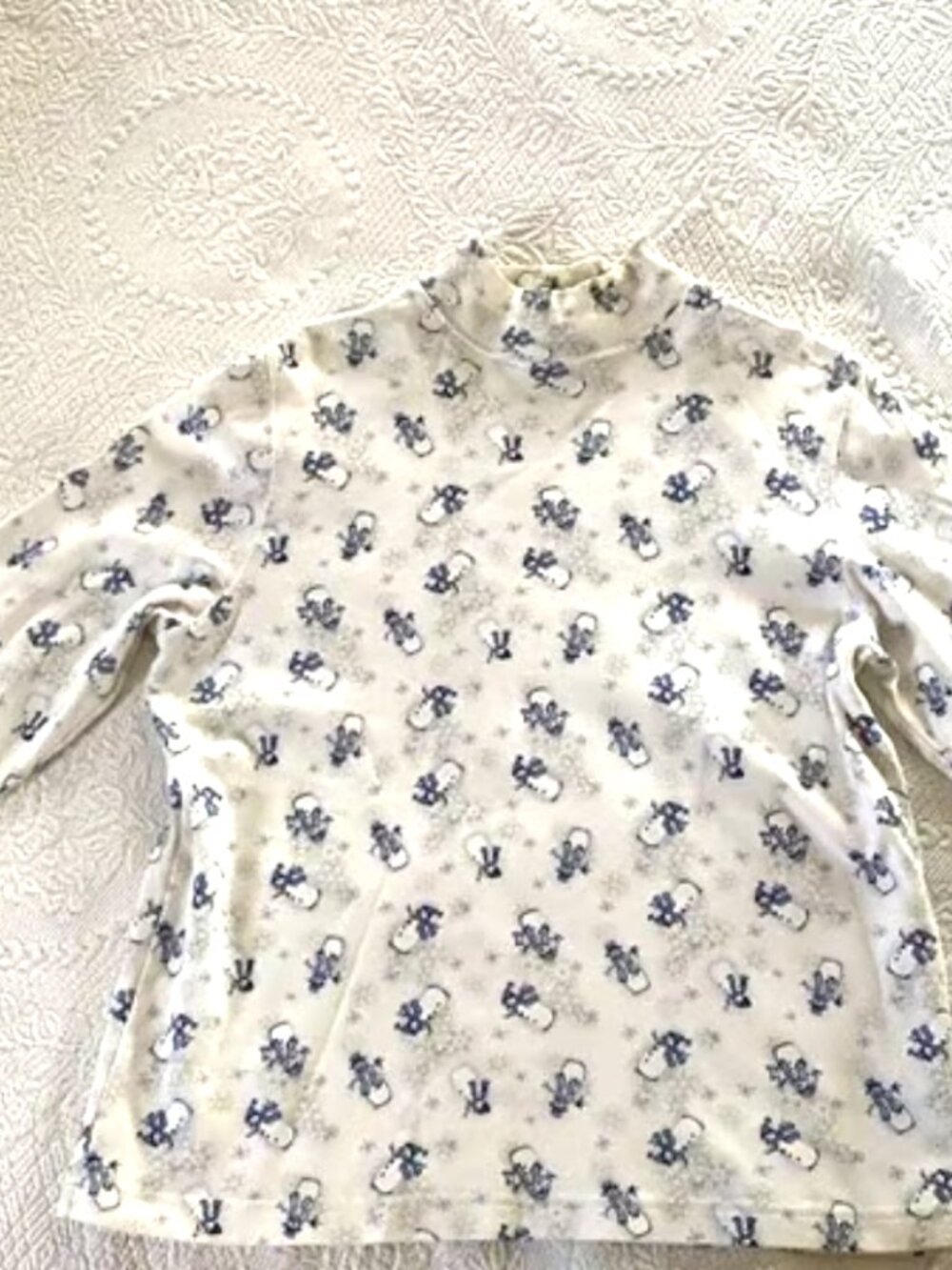 Croft and Barrow Christmas Mock Turtleneck Shirt--Snowmen